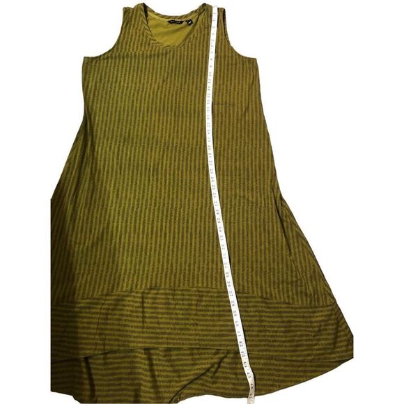 H By Halston Dress Womens Size XL High Low Hunter Green Stripes Tank Style - Picture 7 of 10